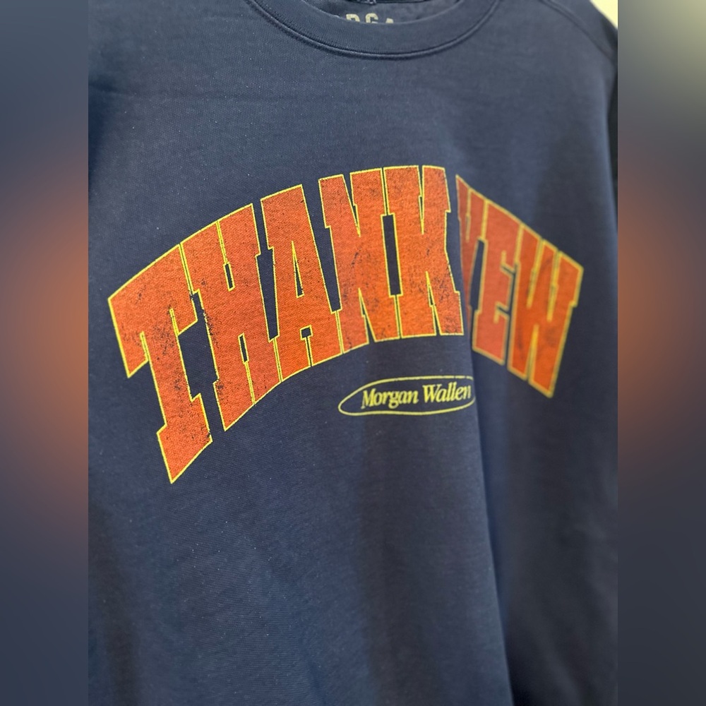 Authentic Morgan Wallen Thank Yew Sweatshirt L - Picture 2 of 4